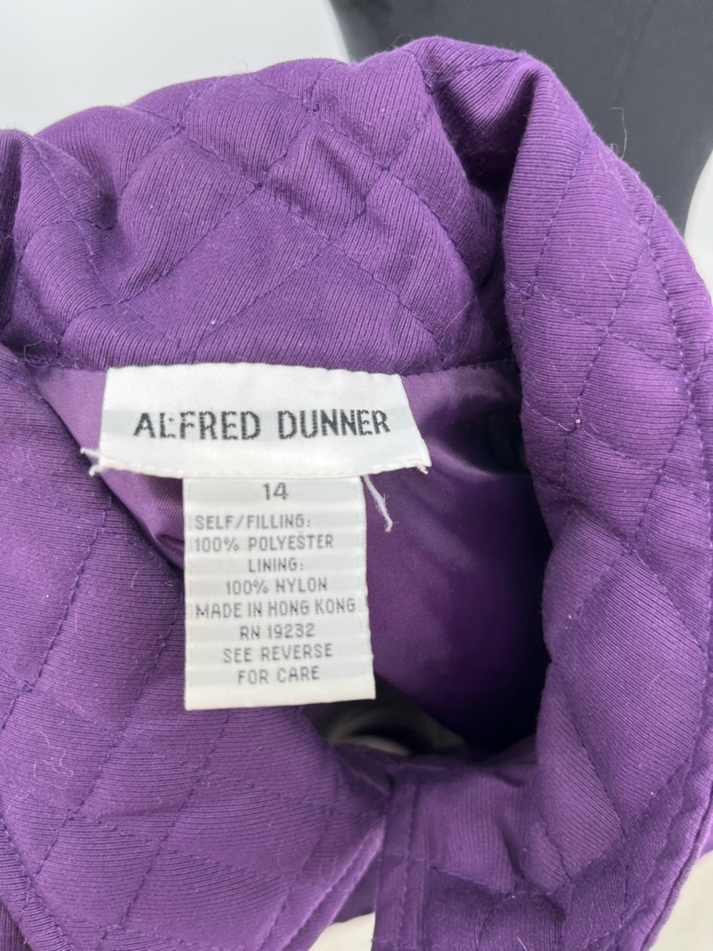 Alfred Dunner Purple Quilted Vest in Purple sz 14 - Picture 7 of 10